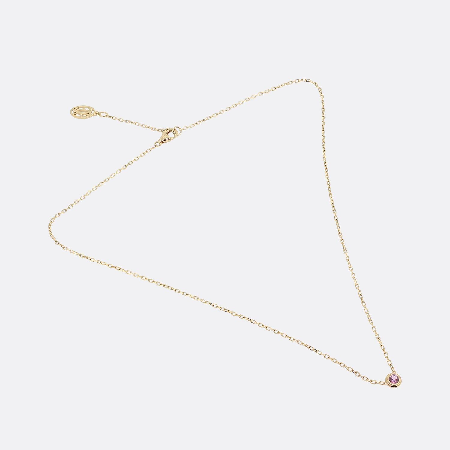 pink sapphire necklace gold