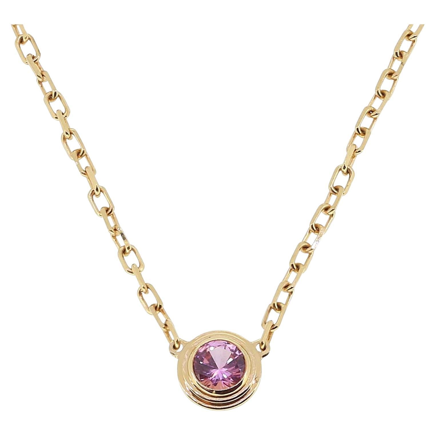 Cartier Pink Sapphire d'Amour Necklace For Sale