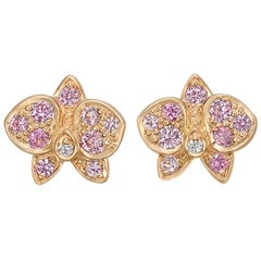 Cartier Diamant Saphir Rose ""Caresse d''Orchidées"" Boucles d'oreilles