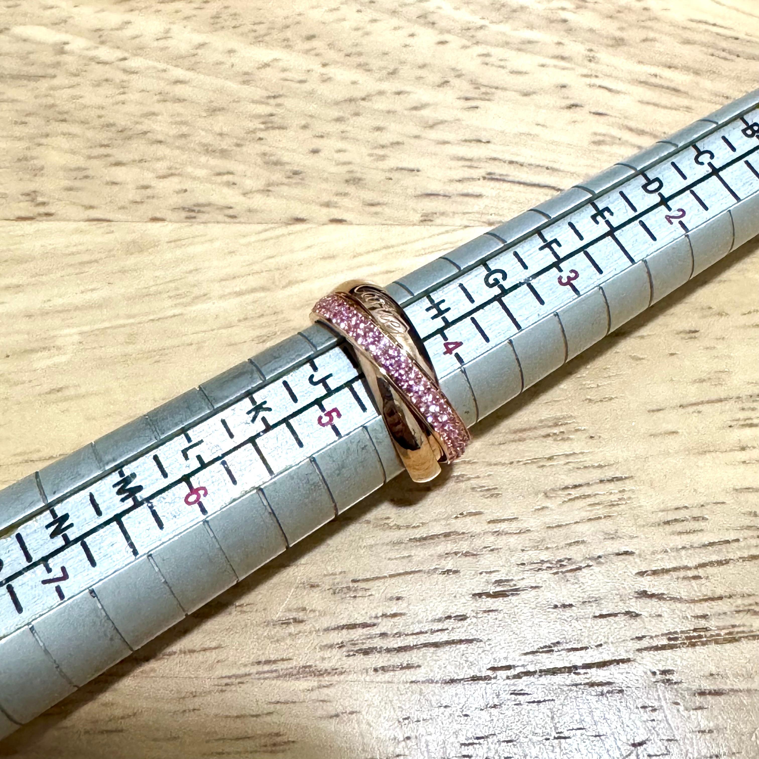 Cartier Pink Sapphires Trinity Ring Rose Gold 48 US 4.5 6