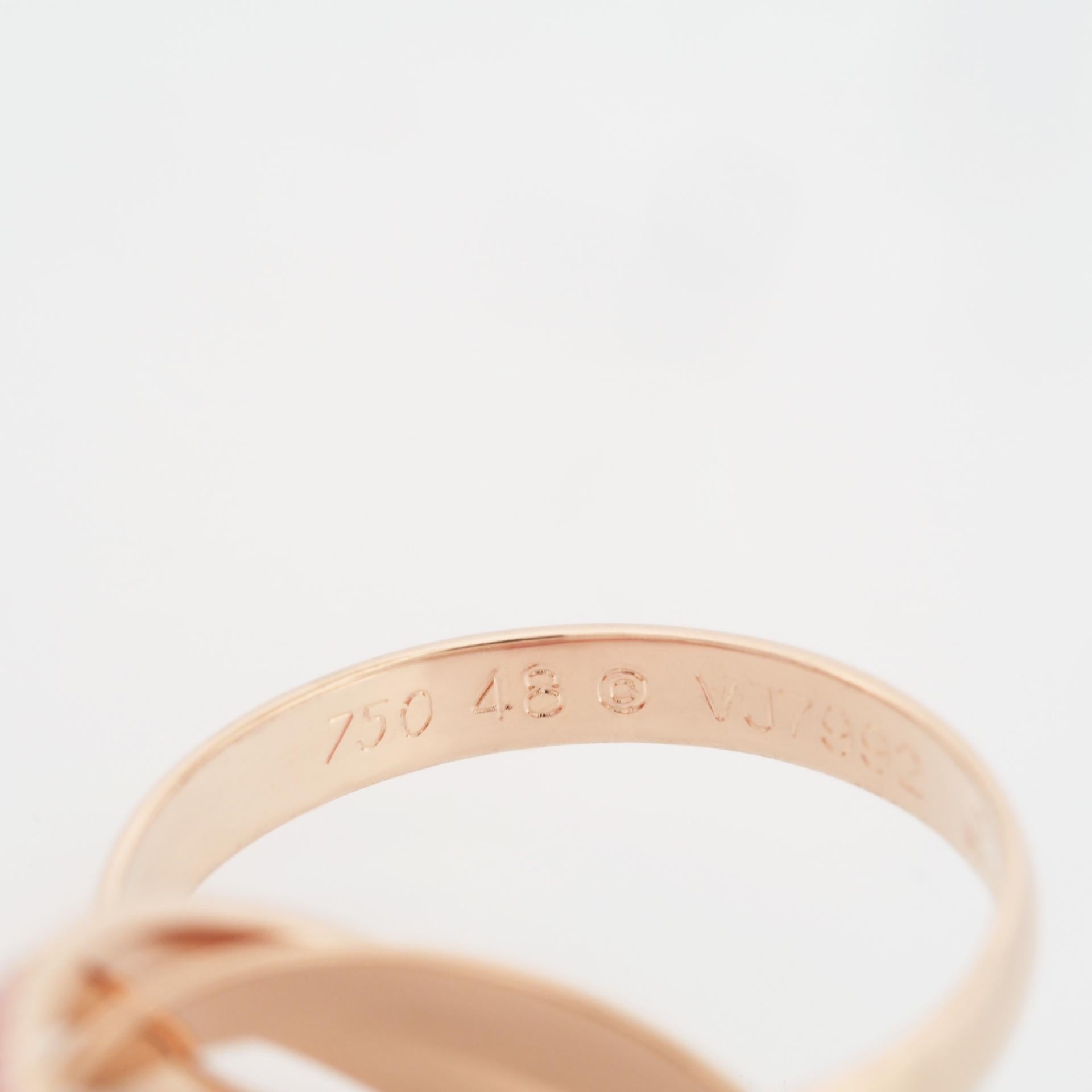 Cartier Pink Sapphires Trinity Ring Rose Gold 48 US 4.5 2