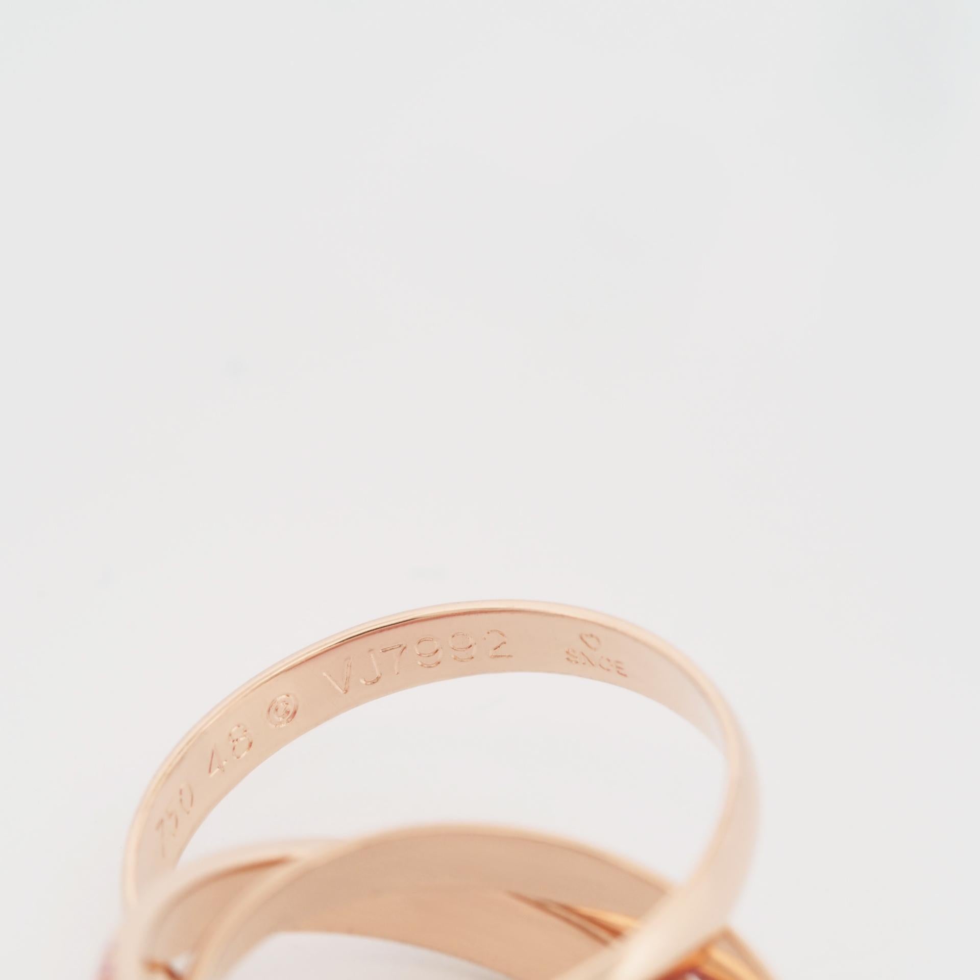 Cartier Pink Sapphires Trinity Ring Rose Gold 48 US 4.5 3