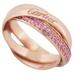 Cartier Pink Sapphires Trinity Ring Rose Gold 48 US 4.5