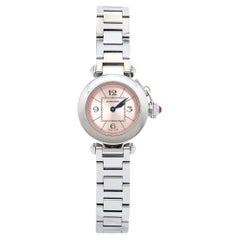 Cartier Pink Stainless Steel Miss Pasha W3140008 Women's Wristwatch 27 mm