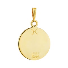 Cartier Pisces Zodiac Gold Vintage Disc Pendant