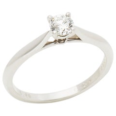 Cartier Platinum 0.26ct Round Brilliant Cut Solitaire Diamond Engagement Ring