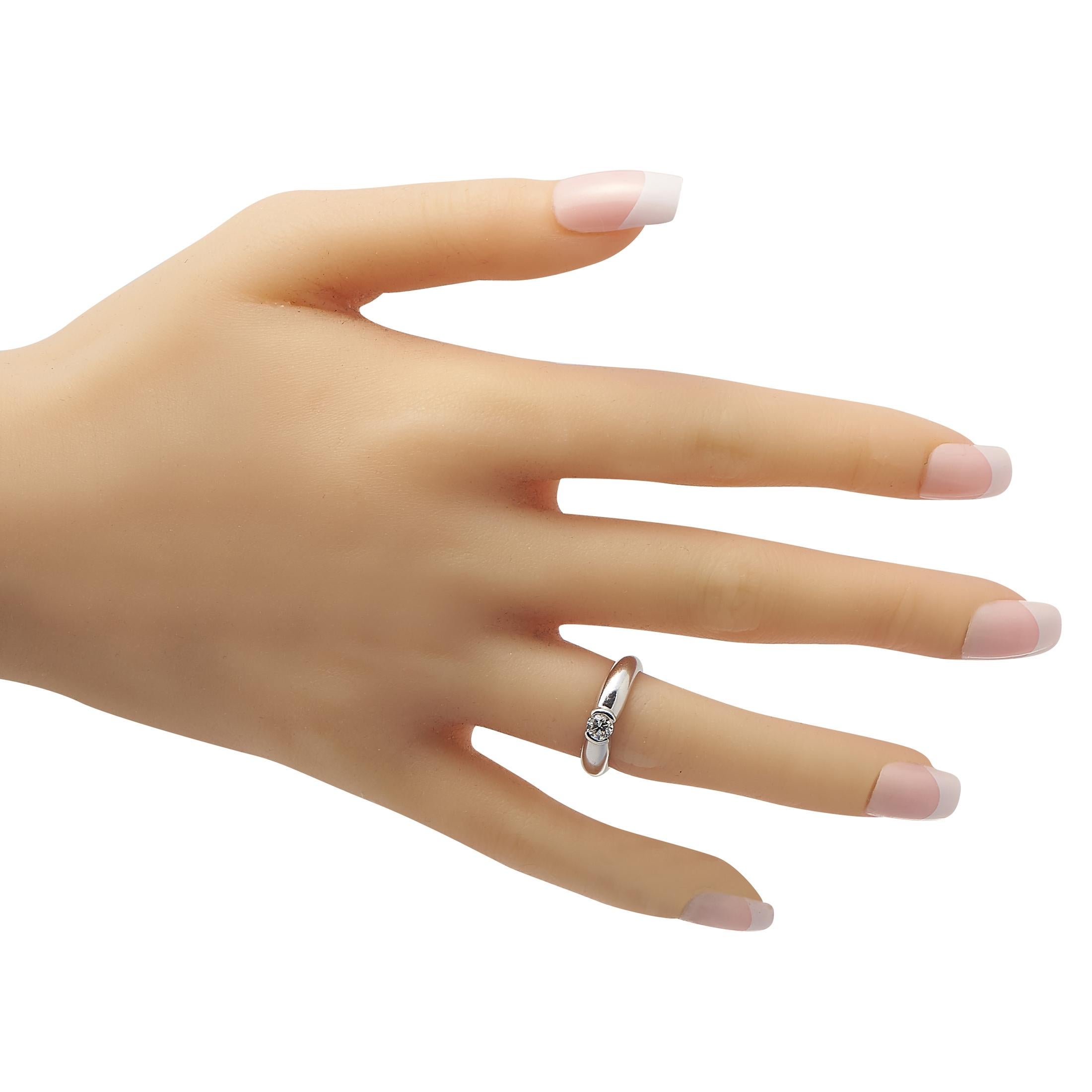 Round Cut Cartier Platinum 0.27ct Diamond Solitaire Engagement Ring CA27-012424