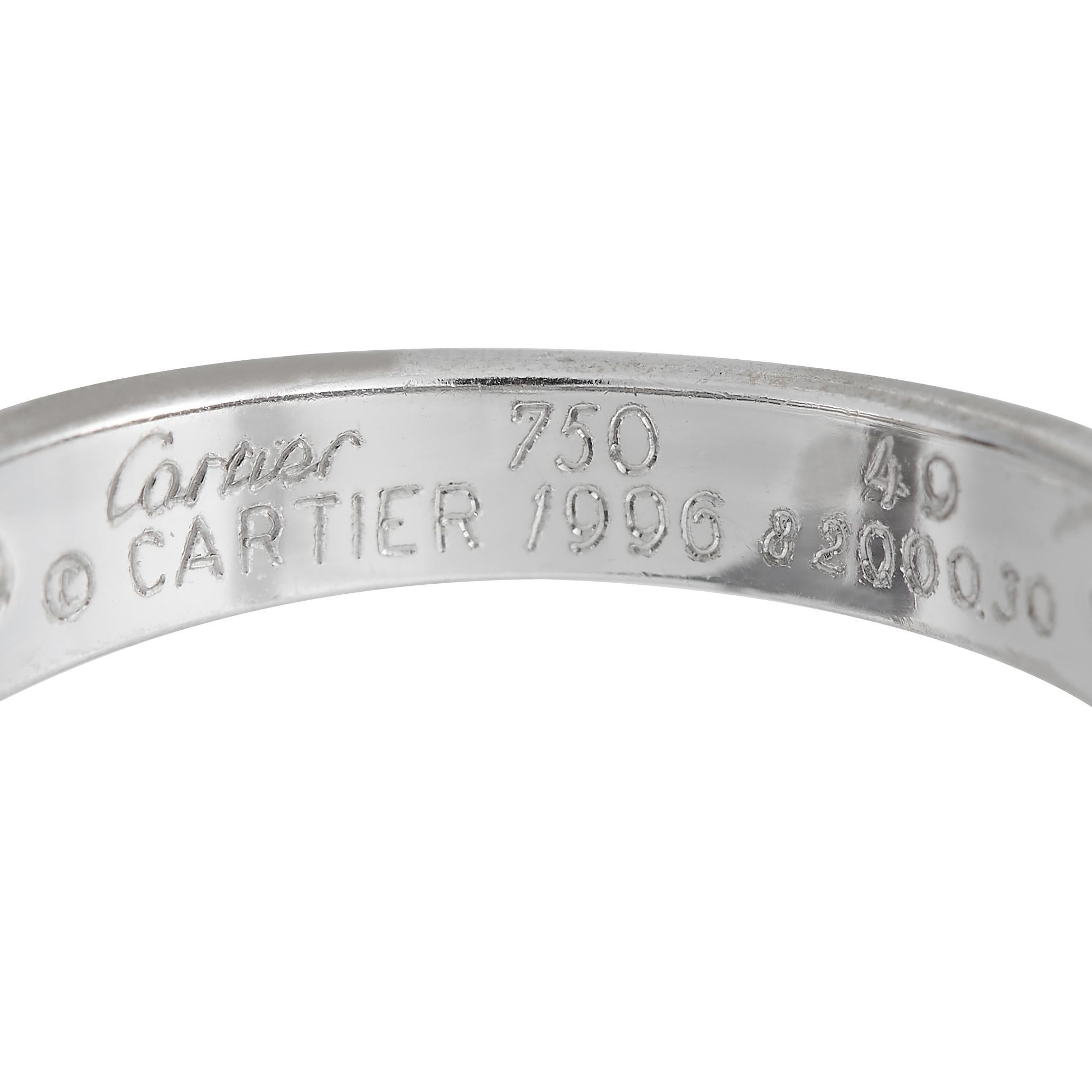 Cartier Platinum 0.27ct Diamond Solitaire Engagement Ring CA27-012424 In Excellent Condition In Southampton, PA