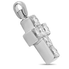Cartier Platinum 0.50 Carat Full Diamond Pave Cross Pendant