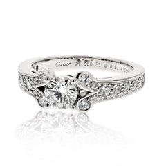 Cartier Platinum 0.51 Carat Round Cut Diamond Ballerine Engagement Ring