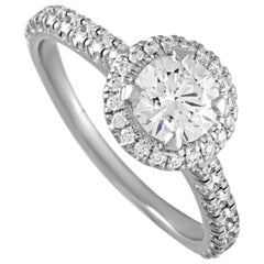 Cartier Platinum 1.18 Carat Diamond Pave Engagement Ring