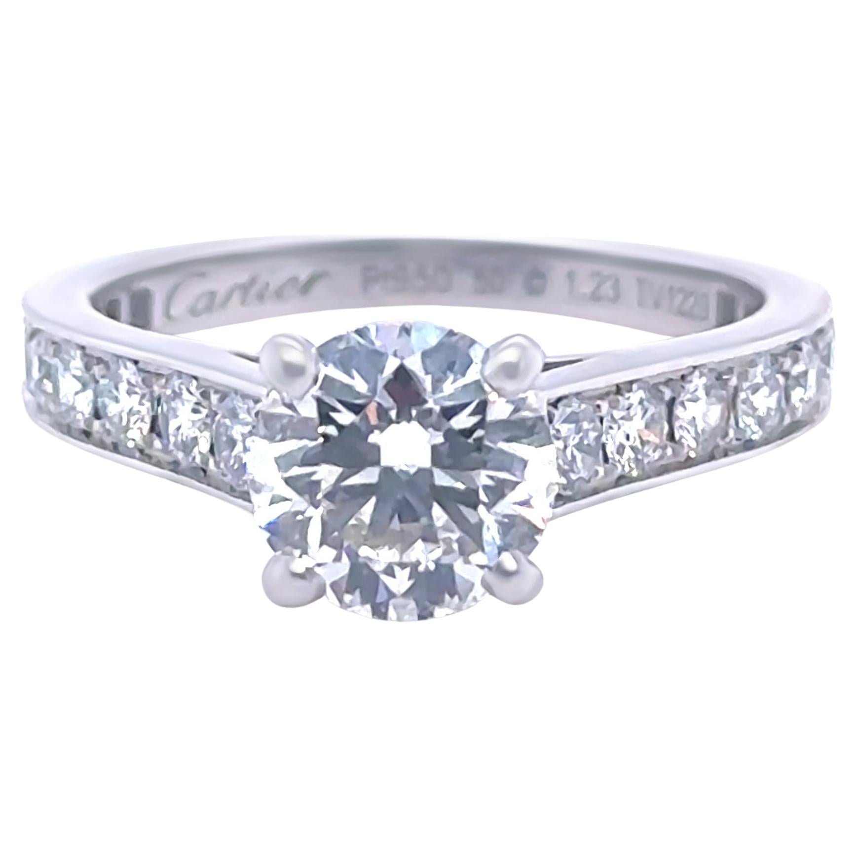 Cartier Platinum 1895 Solitaire Engagement Ring 1.83ct 4.63g For Sale