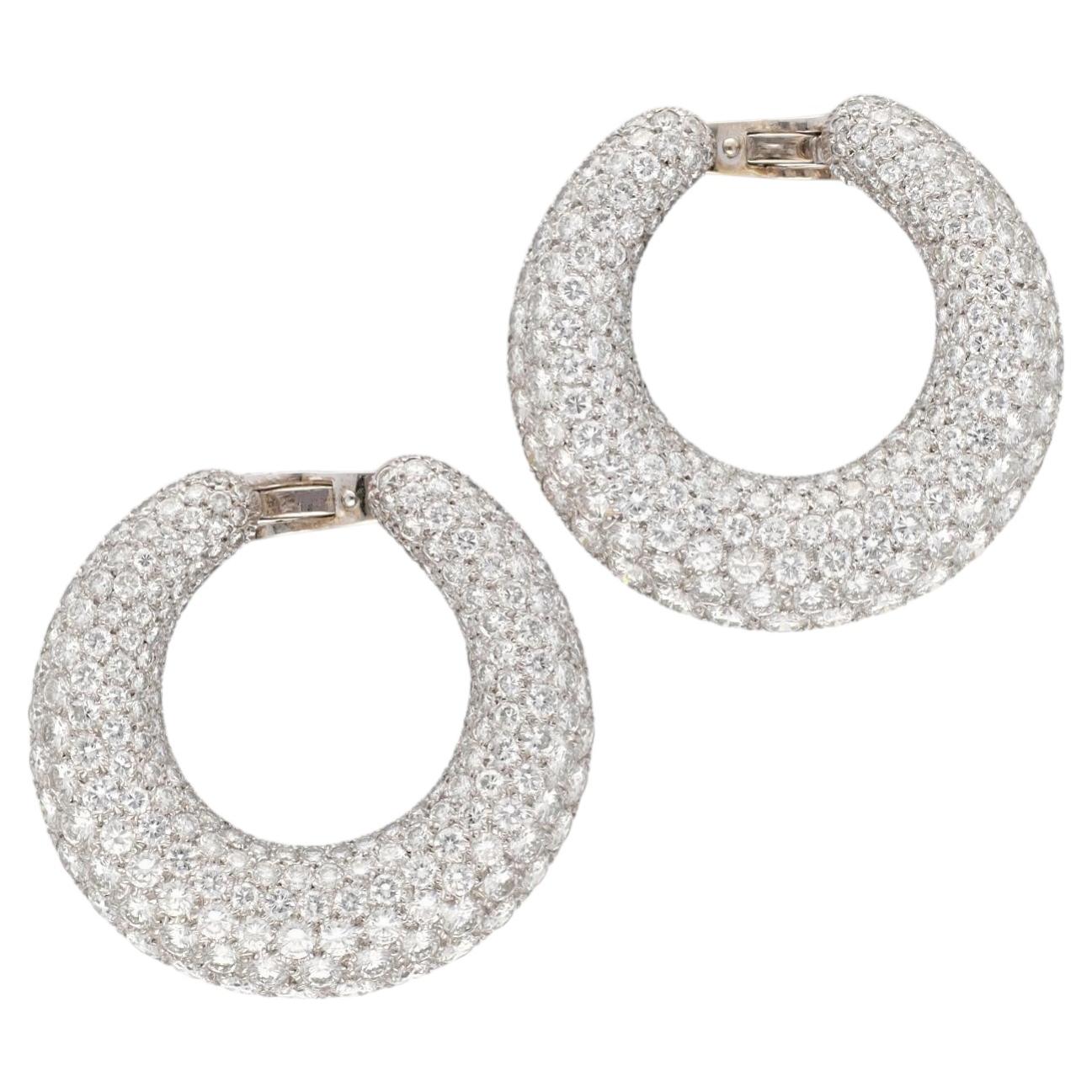 Cartier Platinum & 18K White Gold “C” Ear Clips