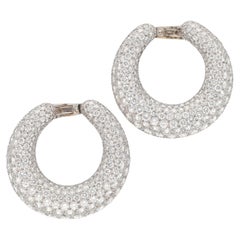 Cartier Platinum & 18K White Gold “C” Ear Clips