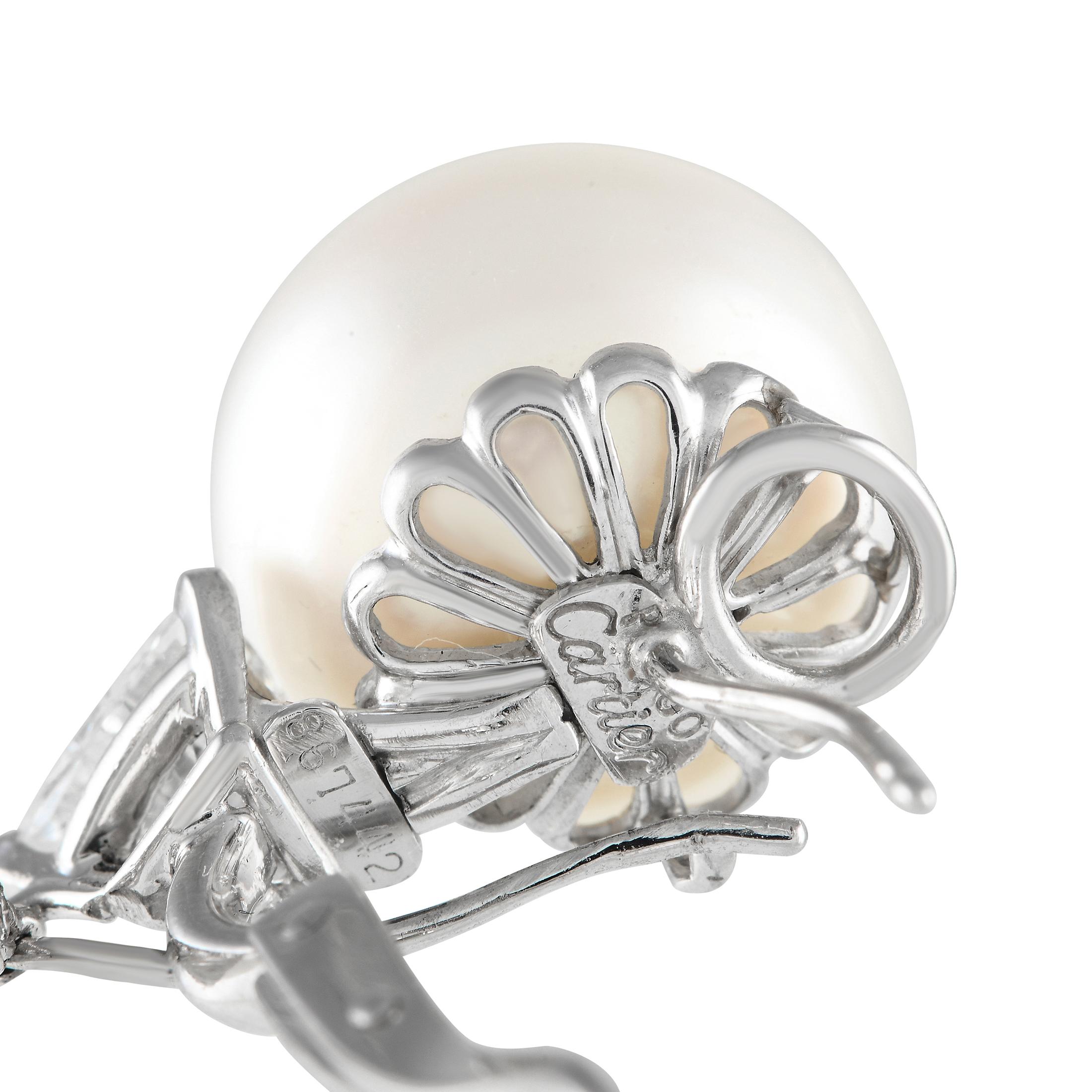 cartier pearl earrings