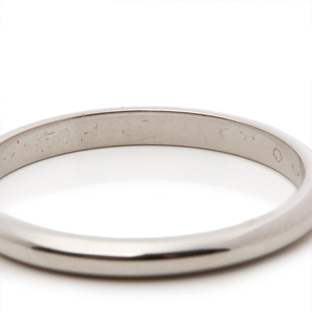 Cartier Platinum 1895 Collection Wedding Band Ring In Good Condition In Bishop's Stortford, Hertfordshire