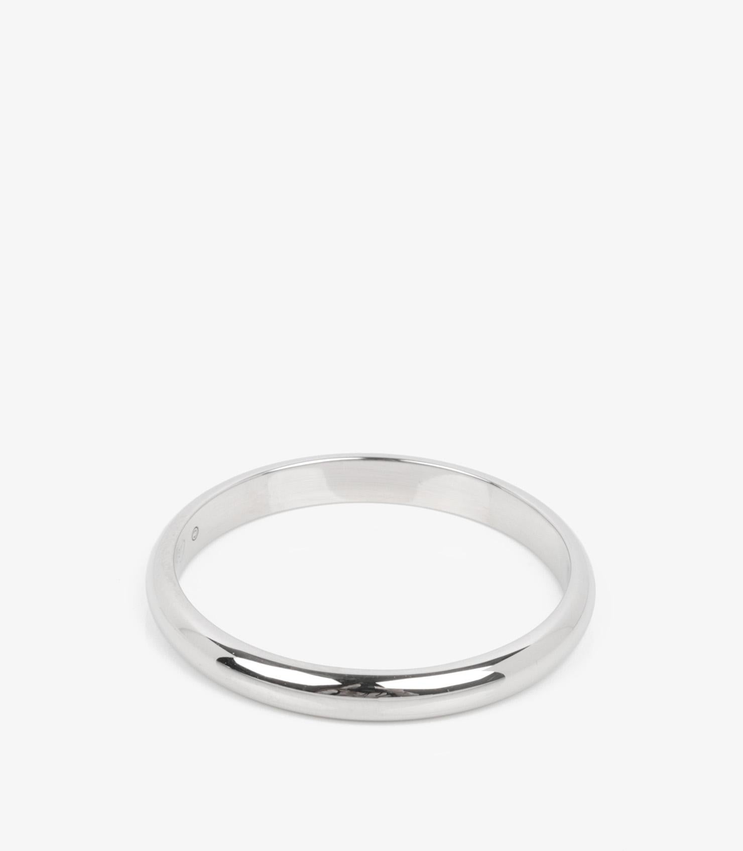 Cartier Platinum 2.5mm 1895 Wedding Band Ring In Excellent Condition In Bishop's Stortford, Hertfordshire