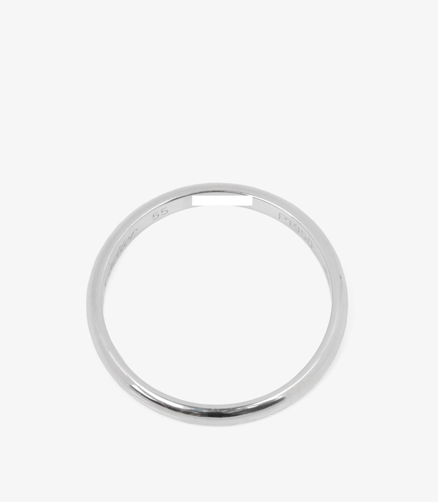 Women's or Men's Cartier Platinum 2.5mm 1895 Wedding Band Ring For Sale