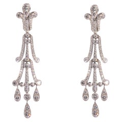 Cartier Platinum 4.7 Ct Diamond Dazzling Earrings