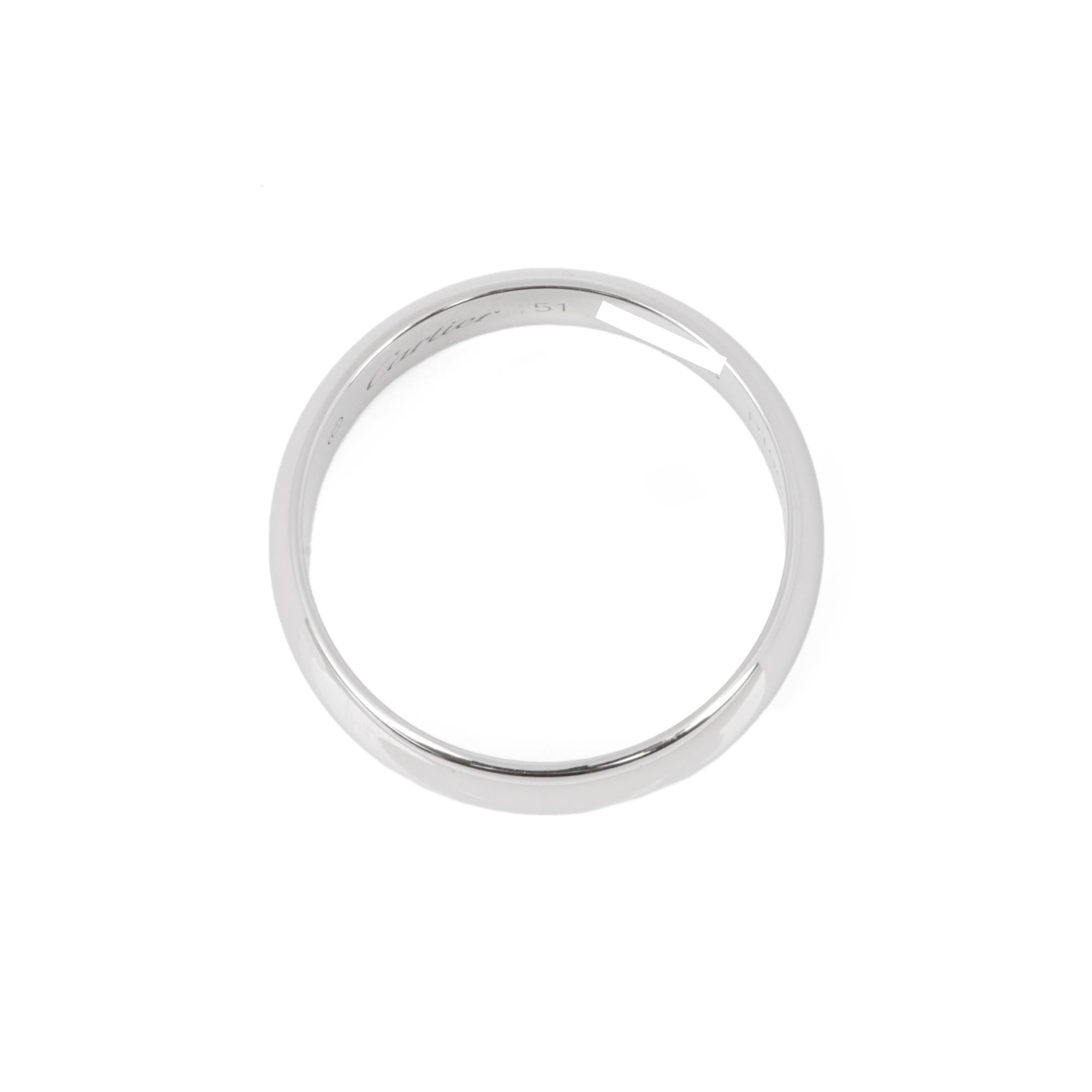 Contemporary Cartier Platinum 5mm 1895 Wedding Band Ring For Sale