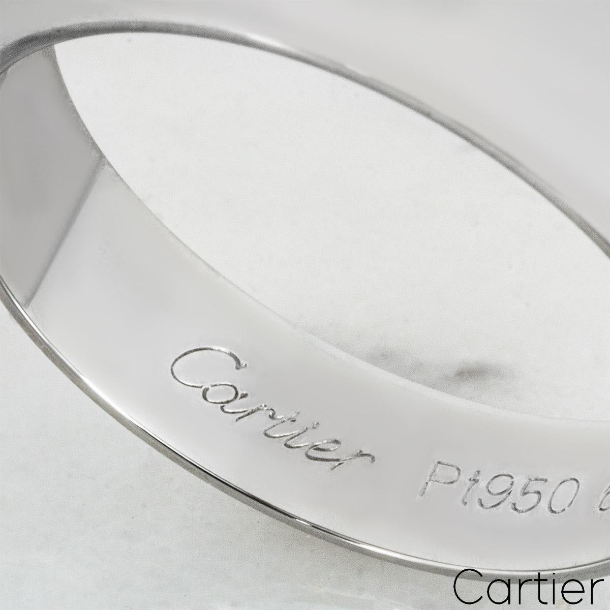 Women's or Men's Cartier Platinum Alliance 1895 Wedding Ring B4059552 For Sale