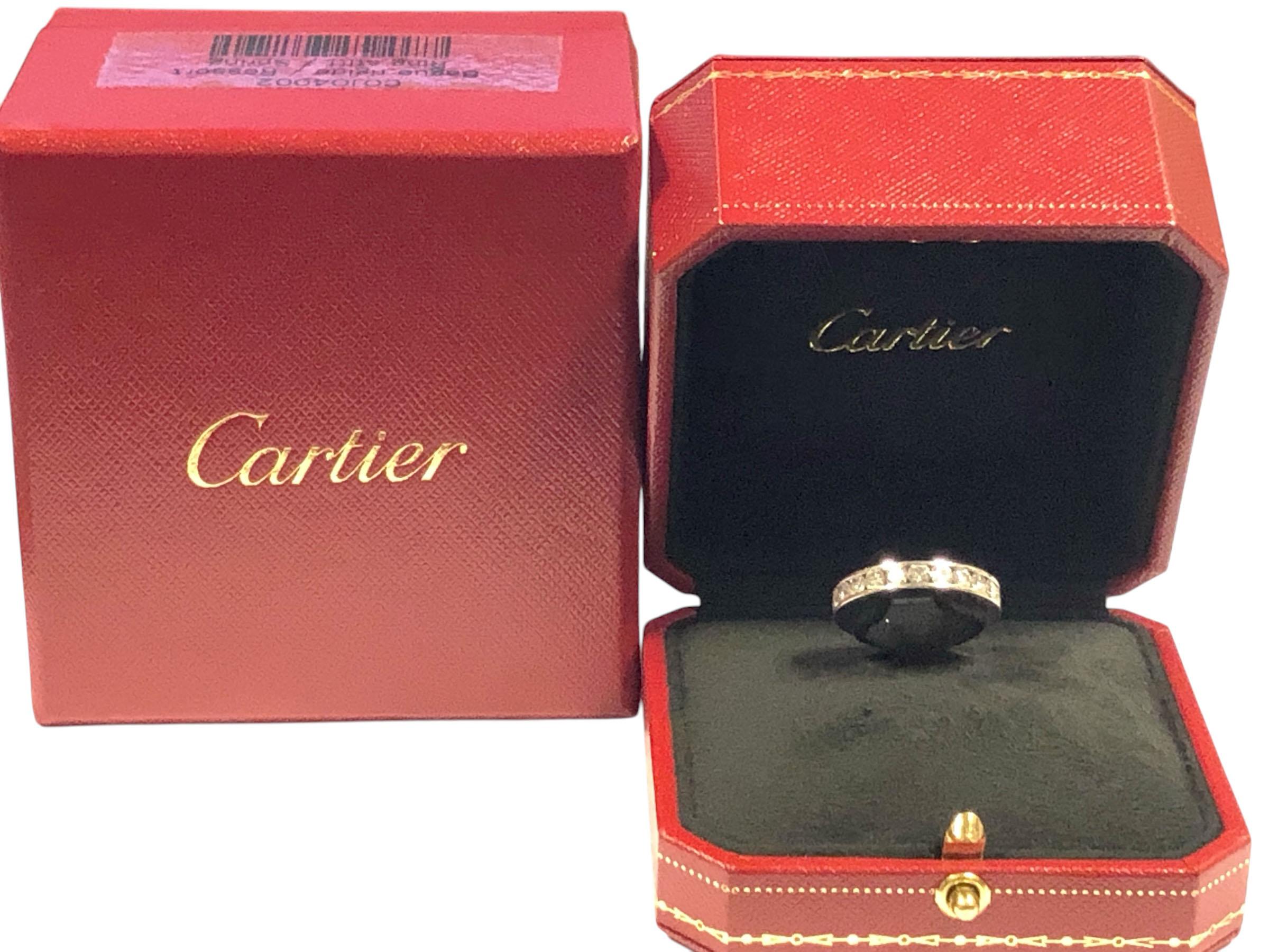 Cartier Platinum and Chanel set Diamond Eternity Band Ring In Excellent Condition For Sale In Chicago, IL