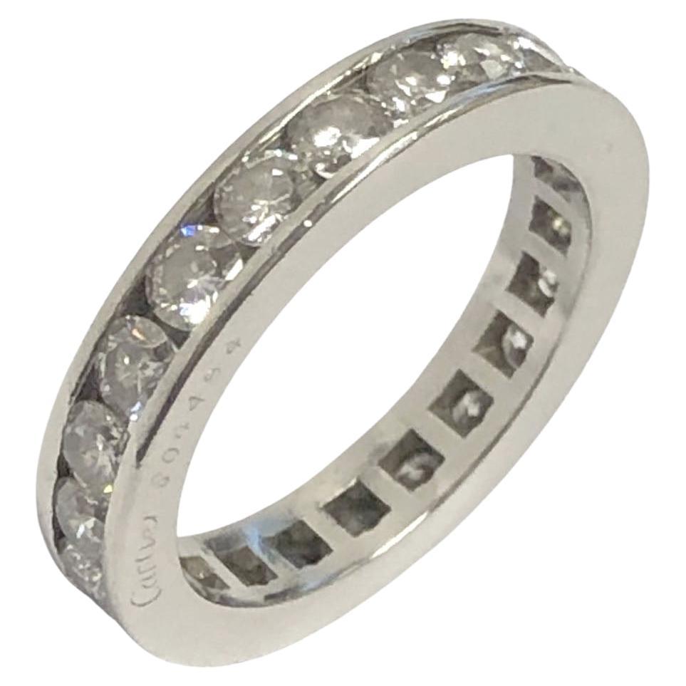 Cartier Platinum and Chanel set Diamond Eternity Band Ring For Sale