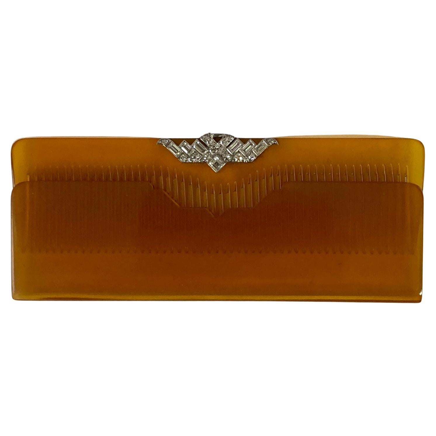 Cartier Platinum and Diamond Comb, ca. 1925s
