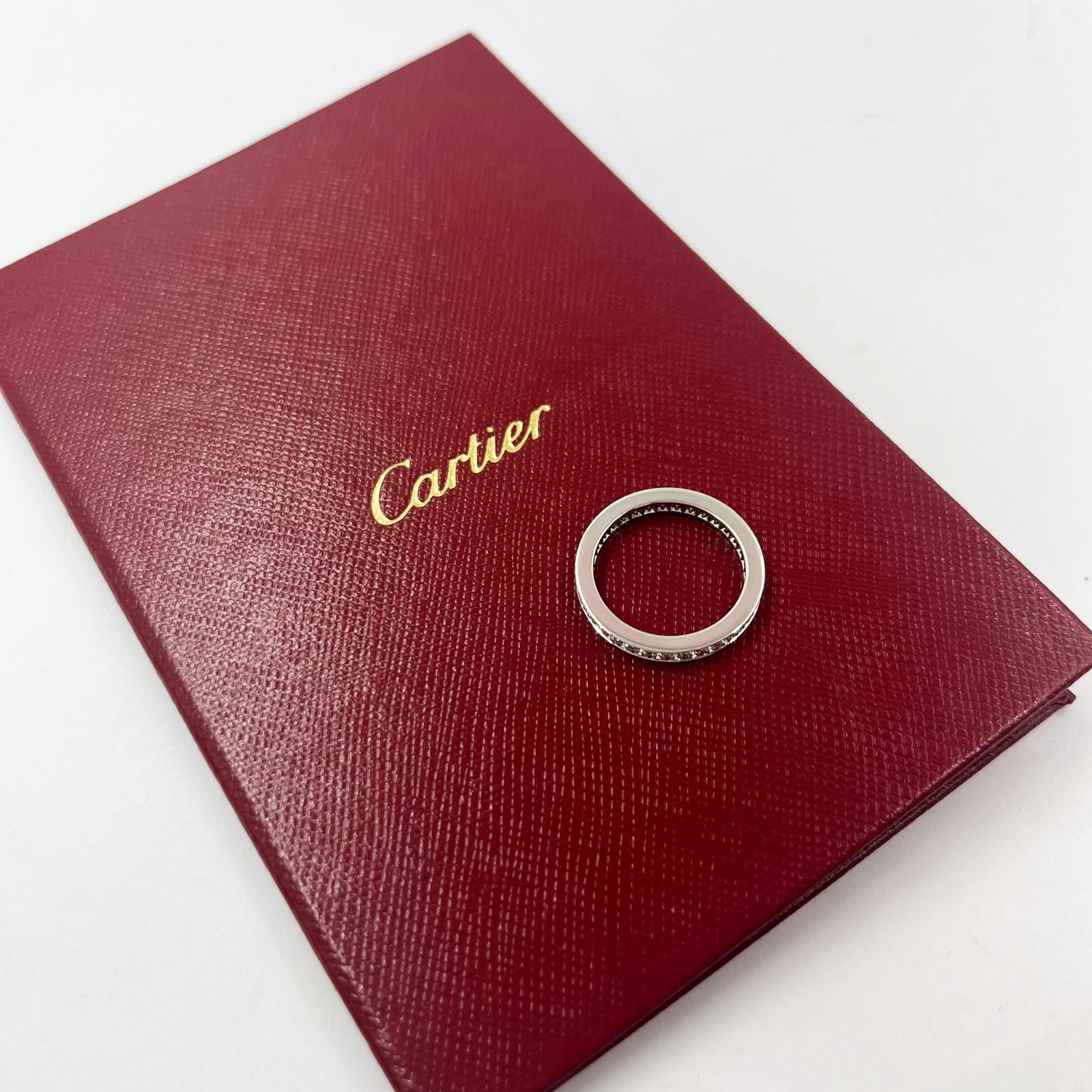 Cartier Platinum and Diamond Eternity Band In Good Condition For Sale In Coral Gables, FL
