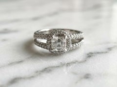 Cartier Platinum Asscher-Cut Diamond Halo Ring, 1.94 Carats Total