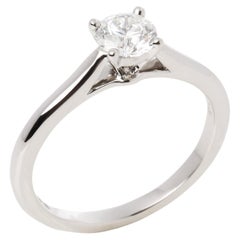 Cartier Platinum Brilliant Cut Diamond Single Stone Ring