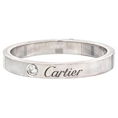 Cartier Platinum C De Cartier Single Diamond Wedding Ring