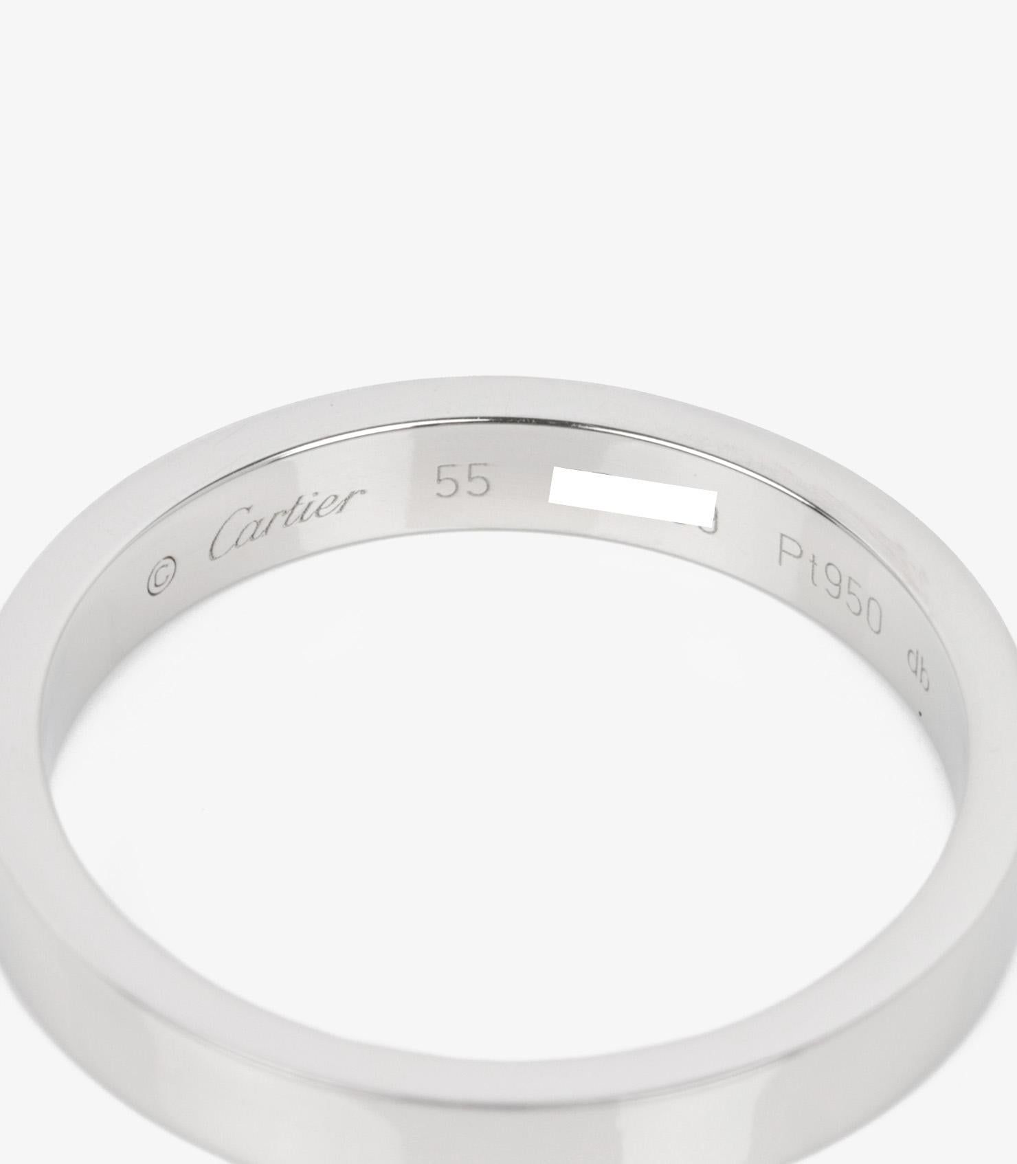 Women's or Men's Cartier Platinum C De Cartier Wedding Band Ring For Sale