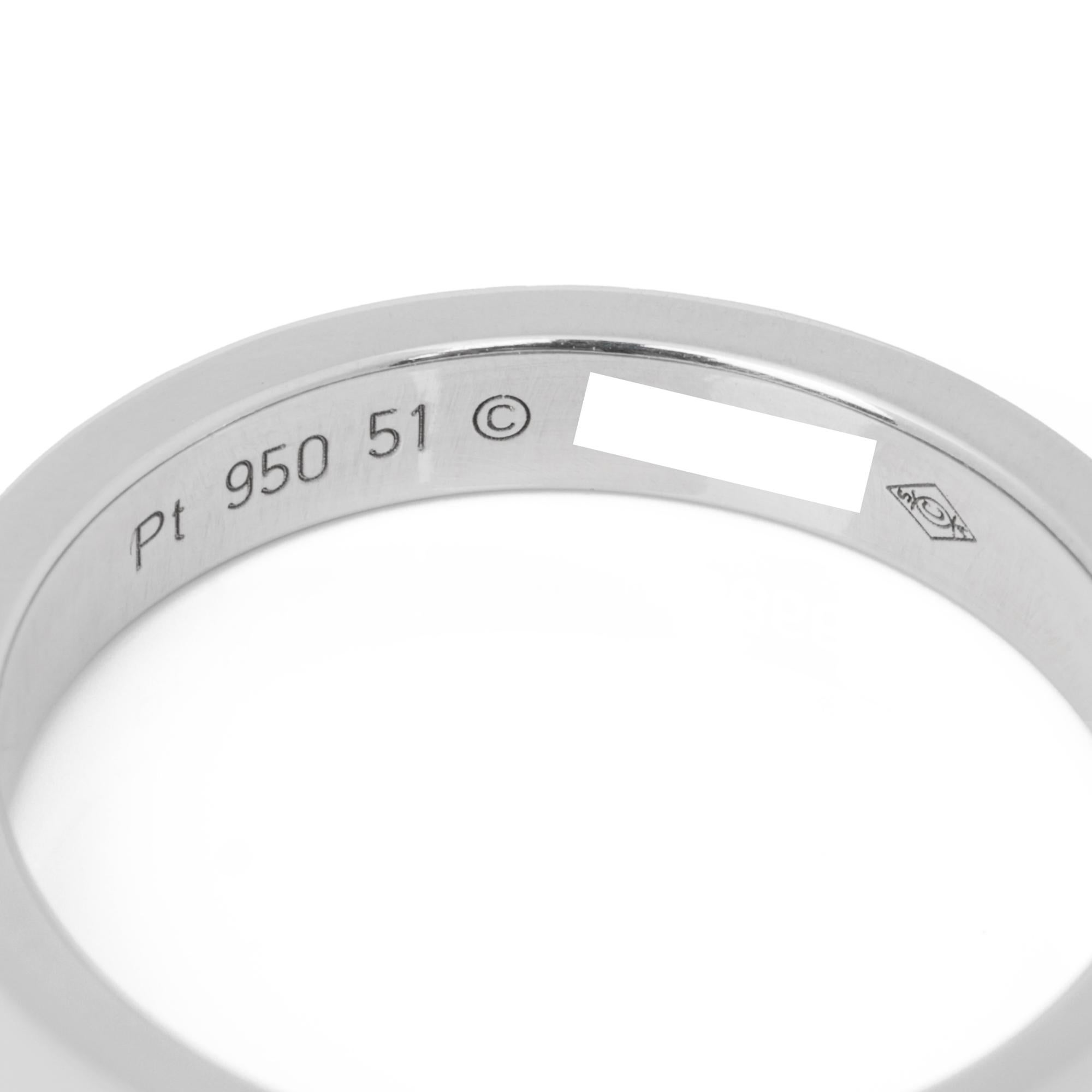 Cartier Platinum C de Cartier Wedding Band Ring im Angebot 1