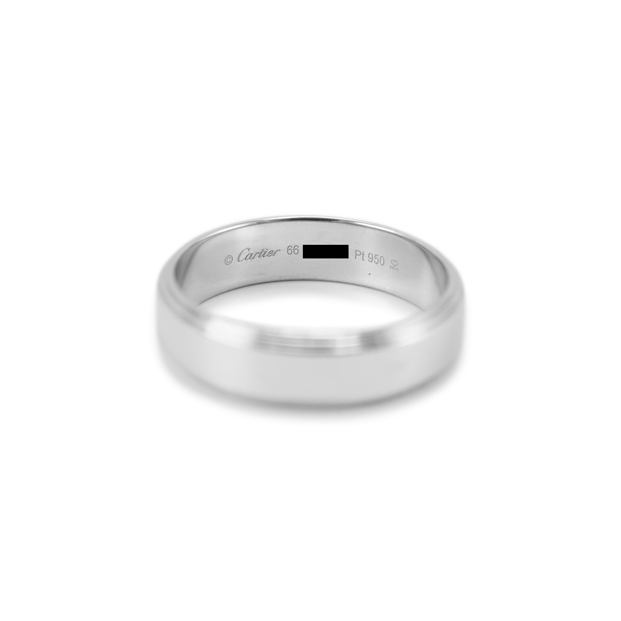Alianza Cartier Platino D'Amour 6MM en venta 1