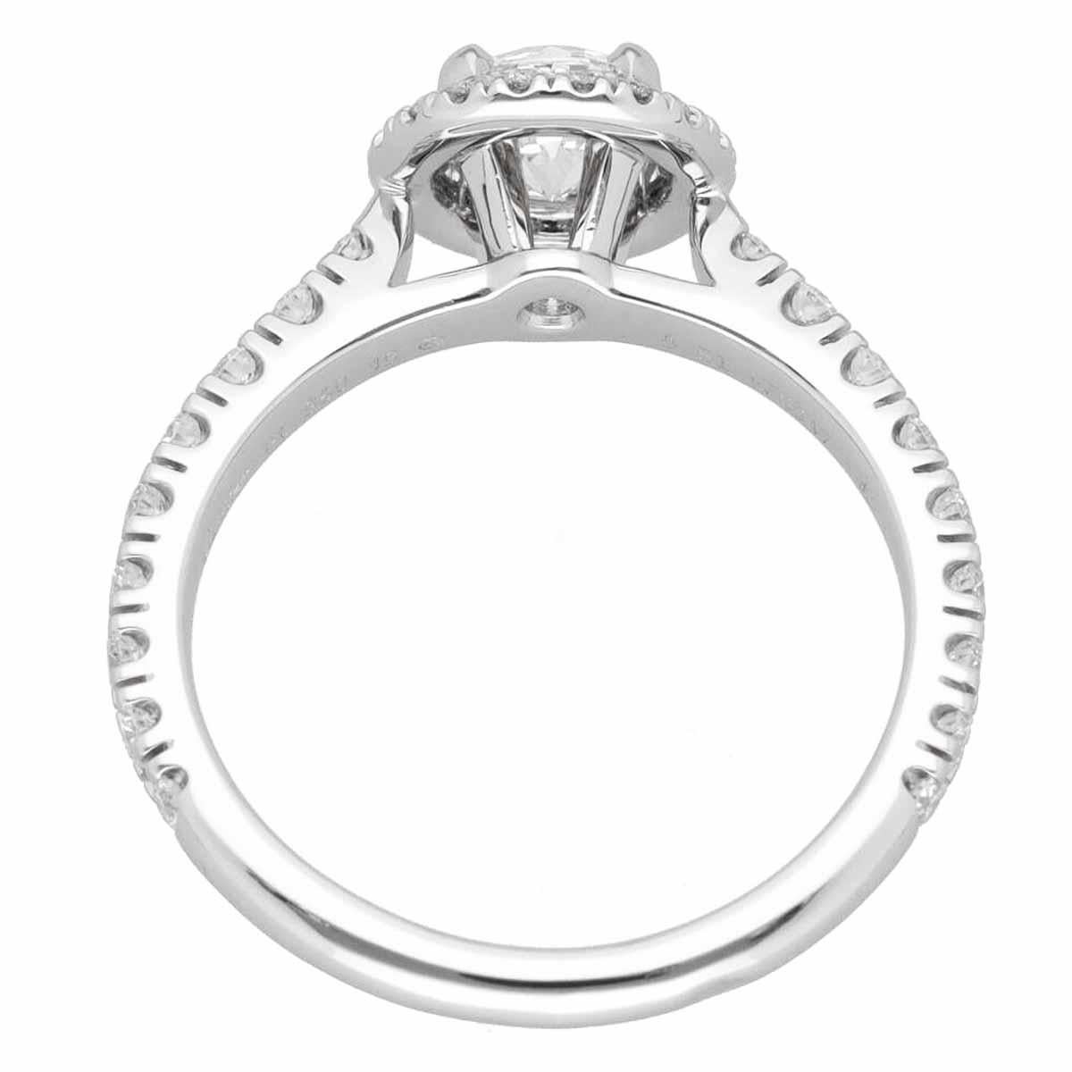 Taille ronde Cartier Platinum Destinée Solitaire Diamond GIA 0.51ct G-VVS1-Ex Ring US 4 3/4 en vente