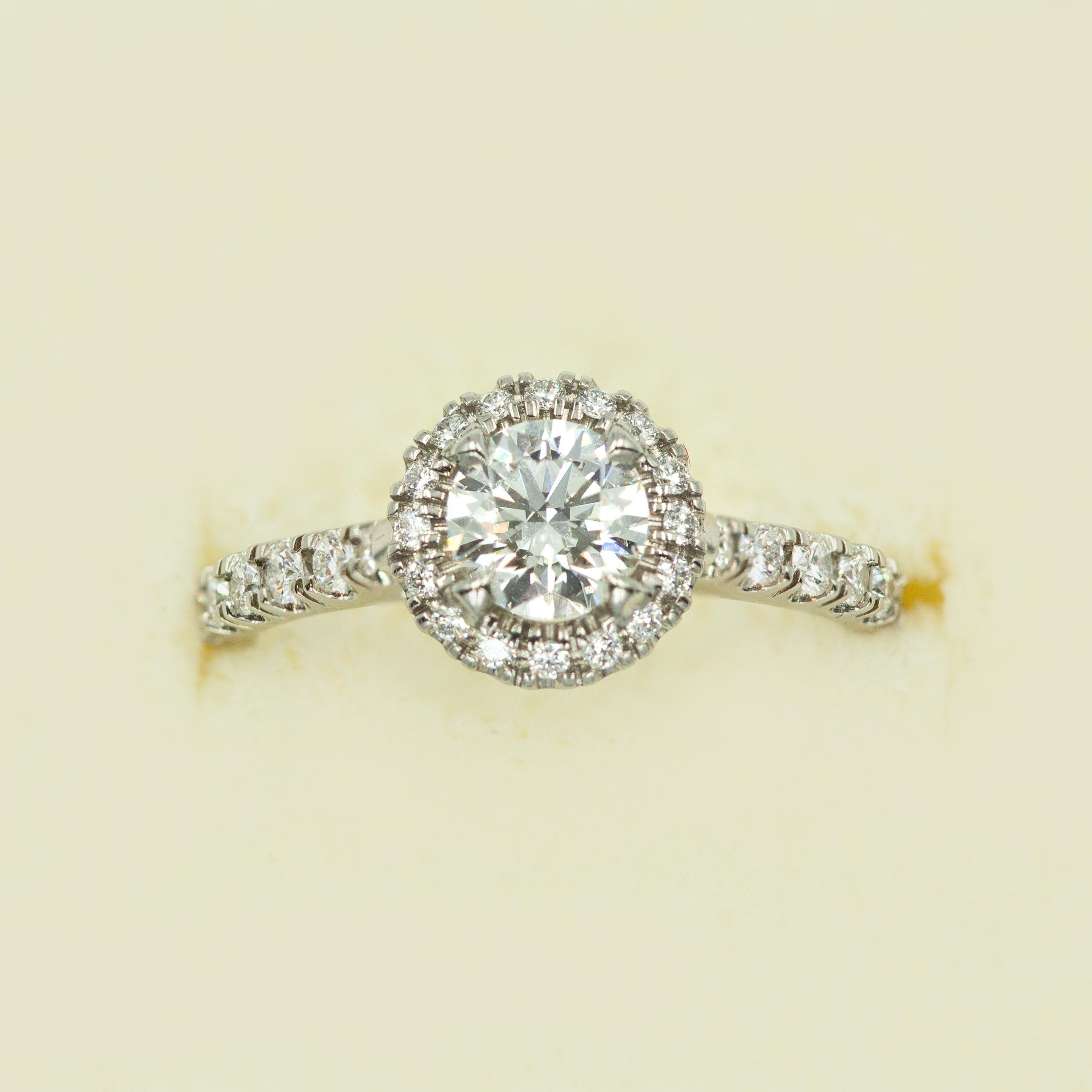 Cartier Platinum Destinée Solitaire GIA Certified Diamond Ring For Sale 4