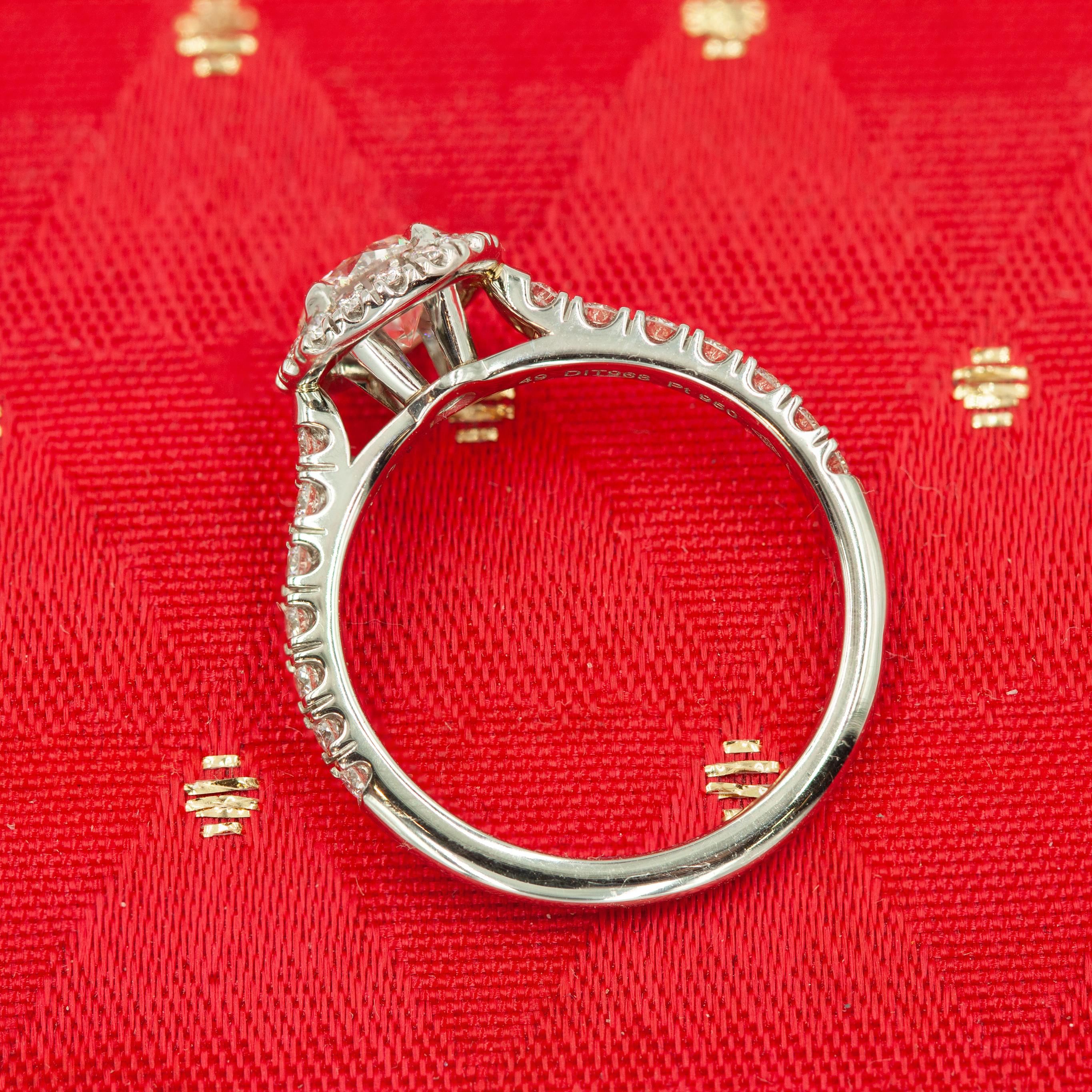 Modern Cartier Platinum Destinée Solitaire GIA Certified Diamond Ring For Sale