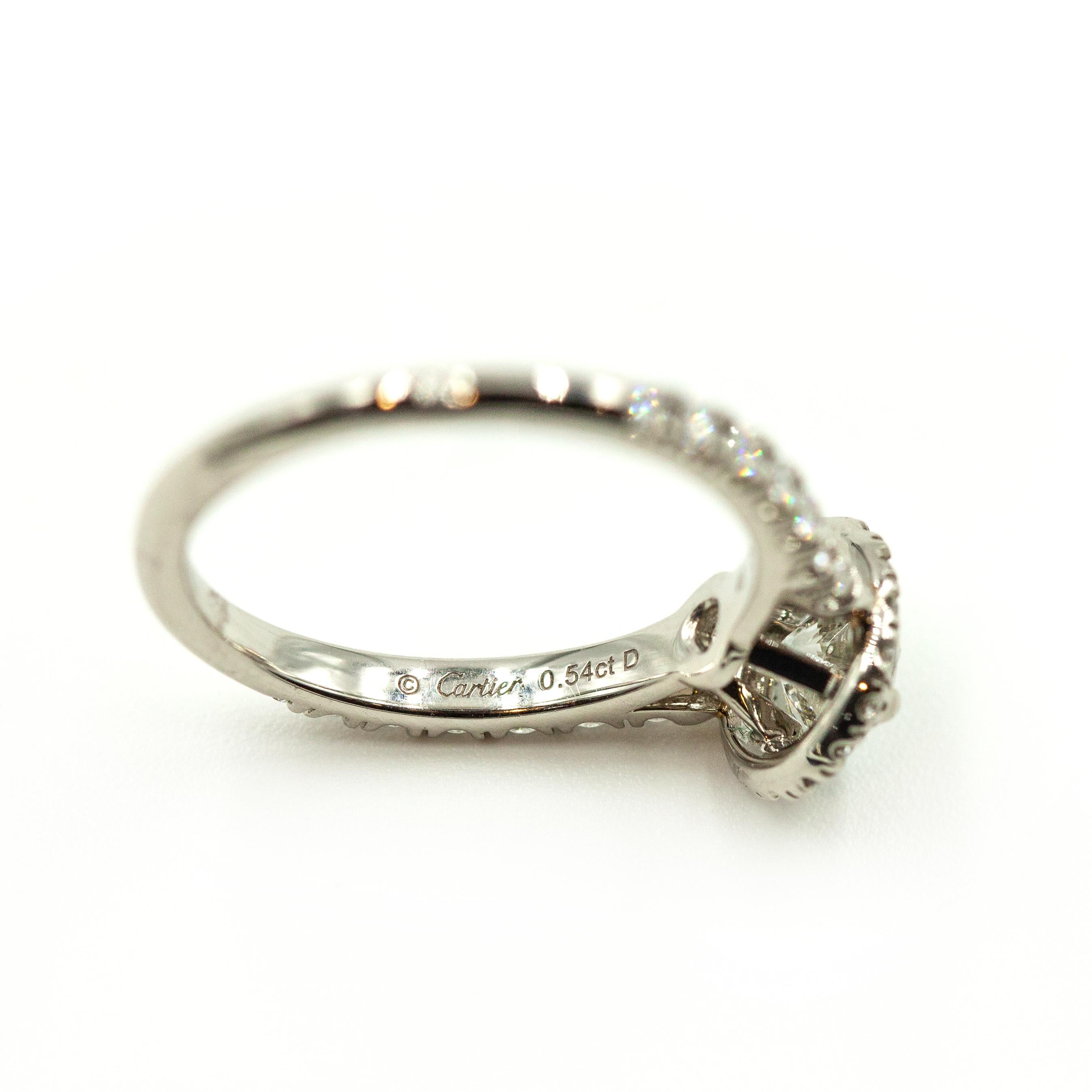 Cartier Platinum Destinée Solitaire GIA Certified Diamond Ring In Good Condition For Sale In New York, NY