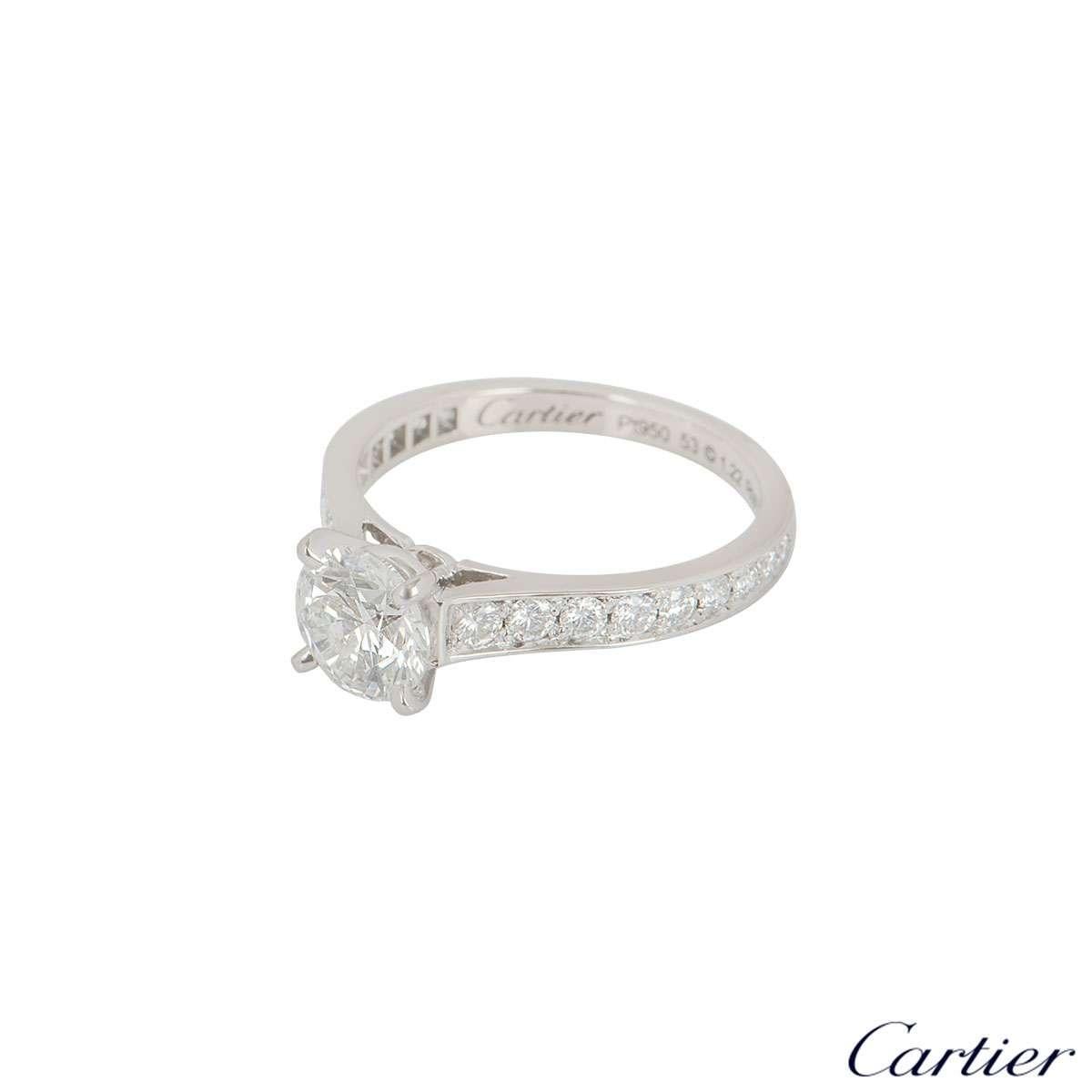 cartier platinum diamond 1895 solitaire ring