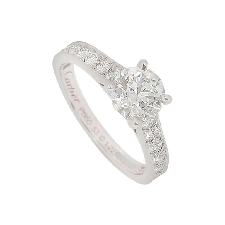 Cartier Platinum Diamond 1895 Solitaire Engagement Ring 1.22 Carat GIA Certified