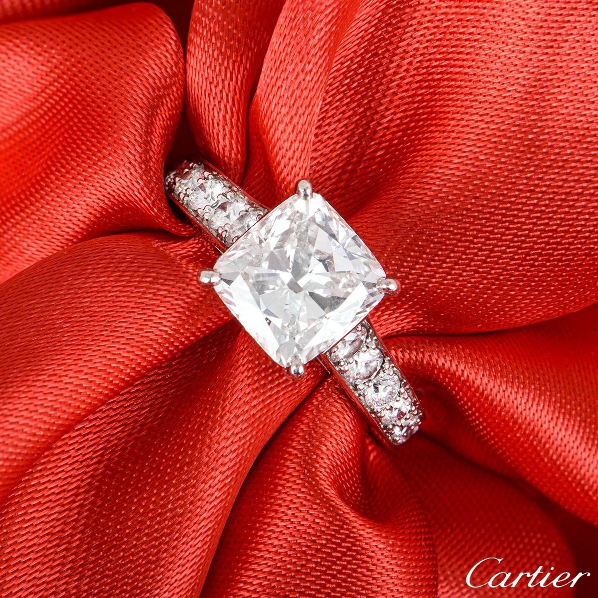 Women's Cartier Platinum Diamond 1895 Solitaire Engagement Ring 2.66ct E/VS1