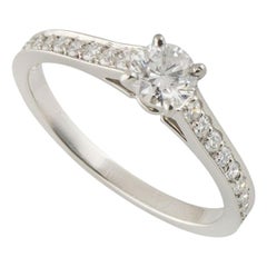 Cartier Platinum Diamond 1895 Solitaire Engagement Ring