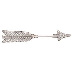 Cartier Platinum Diamond Arrow Brooch
