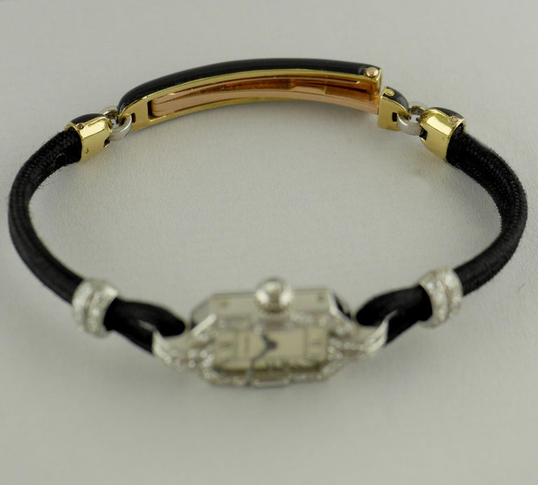 Cartier Platinum Diamond Art Deco Wristwatch, circa 1925 at 1stDibs
