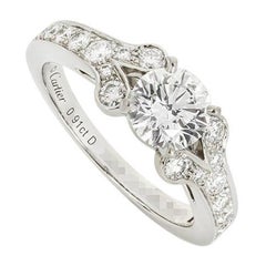 Cartier Platinum Diamond Ballerine Solitaire Ring 0.9ct D/IF XXX
