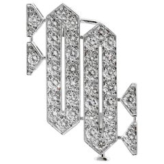 Vintage Cartier Platinum Diamond Brooch Necklace