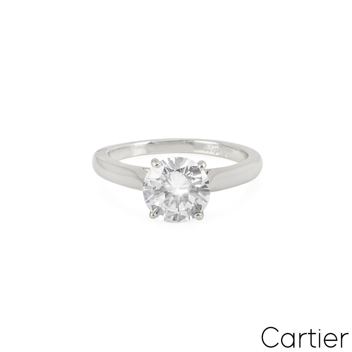Cartier Platinum Diamond Engagement Ring 1.51ct D/VVS2 GIA Certified In Excellent Condition For Sale In London, GB