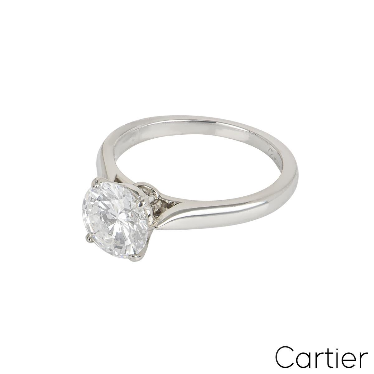 Men's Cartier Platinum Diamond Engagement Ring 1.51ct D/VVS2 GIA Certified For Sale