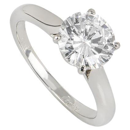 Cartier, bague de fiançailles en platine avec diamant 1,51 carat D/VVS2 certifié GIA en vente
